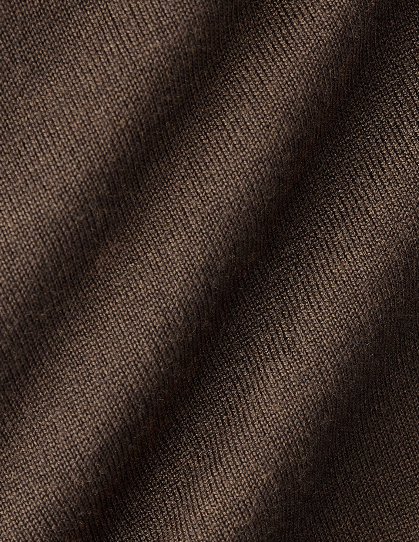 Seamless Premium Merino Knit Crewneck Saddle Brown